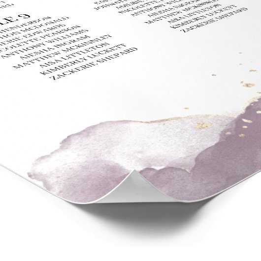 Burgundy Floral Wedding Seating Chart Poster (Hoek)