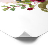 Burgundy Floral Wedding Welcome Poster (Hoek)