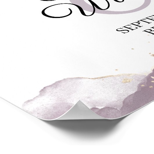 Burgundy Floral Wedding Welcome Sign Poster (Hoek)