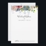 Burgundy Floral Wedding Words of Wisdom Advieskaart<br><div class="desc">Deze bruine brutale brutale trouwwoorden van wijsheidsadviezen zijn perfect voor een moderne bruiloft. Het elegante boho-ontwerp is voorzien van waterverf marin, wazige roze en wijnschuurbloemen met artistieke details. Deze kaarten zijn perfect voor een bruiloft, vrijgezellenfeest, baby shower, graduatiedag en nog veel meer. Pas de kaarten aan met de namen van...</div>