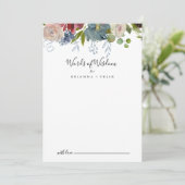 Burgundy Floral Wedding Words of Wisdom Advieskaart (Staand voorkant)