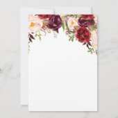 Burgundy Floral White Pumpkin Baby shower Kaart (Achterkant)