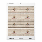 Burgundy Floral Wine Barrel Fall Wedding Etiket (Full Sheet)