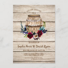 Burgundy Floral Wine Barrel Rehearsal Dinner