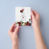 Burgundy Floral Wine Tasting Bridesmaids Luncheon Flyer (Hand)