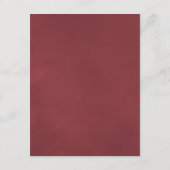 Burgundy Floral Wine Tasting Weddenschap Details Informatiekaartje (Achterkant)