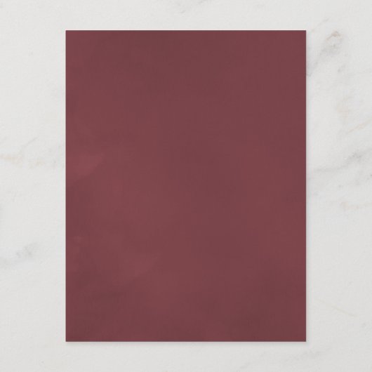 Burgundy Floral Wine Tasting Weddenschap Details Informatiekaartje (Achterkant)