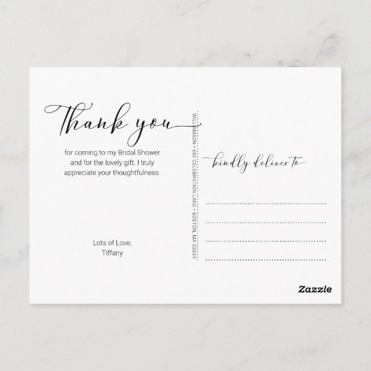 Burgundy Floral Wood Vrijgezellenfeest Dank je wel Briefkaart (Achterkant)