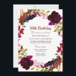 Burgundy Floral Wreath 30th Birthday Party Invite Kaart<br><div class="desc">Burgundy Floral Wreath 30th Birthday Party nodigt Matching collectie uit in Niche en Nest store.</div>