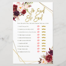 Burgundy Floral zei dat ze een spelkaart zei