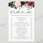 Burgundy Floral zou ze liever Baby shower spelen (Voorkant)