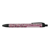 Burgundy Floral Zwarte Inkt Pen (Bovenkant)