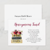 Burgundy florale kofferhoningenkaart kaart (Voorkant / Achterkant)