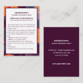 Burgundy Florals Aftercare Instructions chic Visitekaartje (Voorkant / Achterkant)