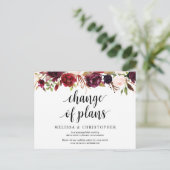 Burgundy Florals, een nieuw plan uitgesteld Briefkaart (Staand voorkant)