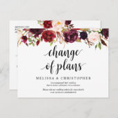 Burgundy Florals, een nieuw plan uitgesteld Briefkaart (Voorkant / Achterkant)