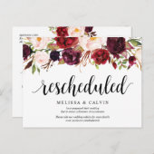 Burgundy Florals, een nieuw plan uitgesteld Briefkaart (Voorkant / Achterkant)