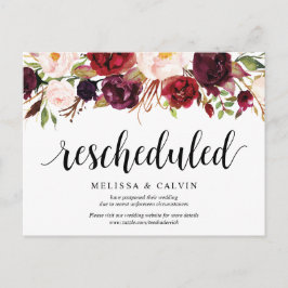 Burgundy Florals, een nieuw plan uitgesteld Briefkaart