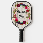 Burgundy Florals, Feathers, Wood 2 Paddle Pro (Achterkant)