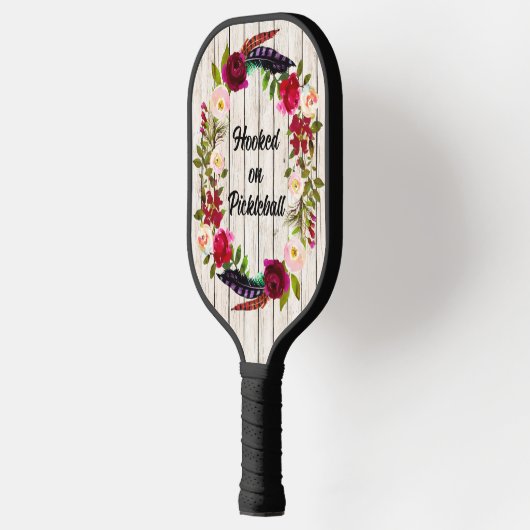 Burgundy Florals, Feathers, Wood 2 Paddle Pro (Links)