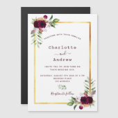 Burgundy florals gold greenery boho bruiloft (Voorkant / Achterkant)