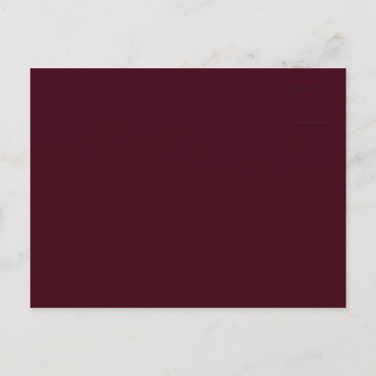 Burgundy florals gold greenery boho bruiloft briefkaart (Achterkant)