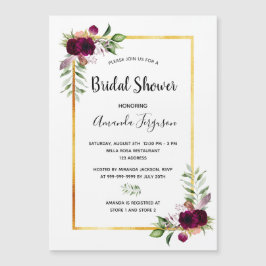 Burgundy florals Gold greenery boho vrijgezellenfe