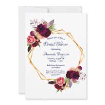 Burgundy florals goudgeometrisch boho vrijgezellen