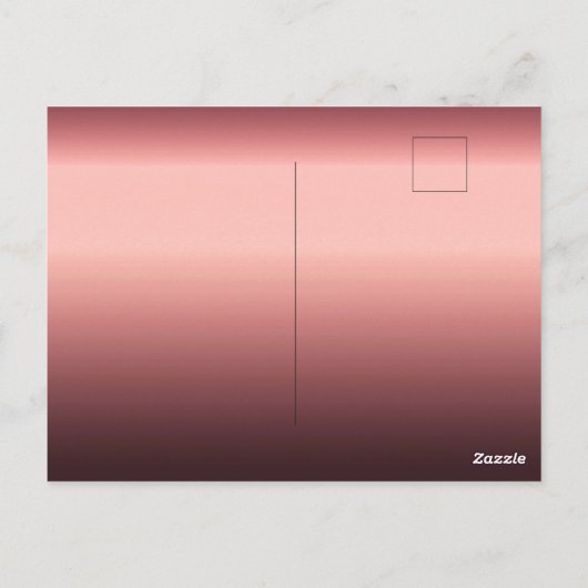 Burgundy florals koper bruiloft briefkaart (Achterkant)