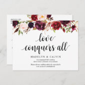 Burgundy Florals, Love verovert all, Postponed Briefkaart (Voorkant / Achterkant)