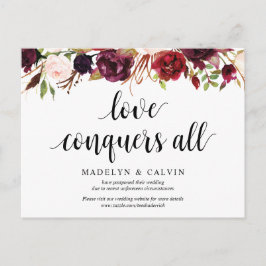 Burgundy Florals, Love verovert all, Postponed Briefkaart
