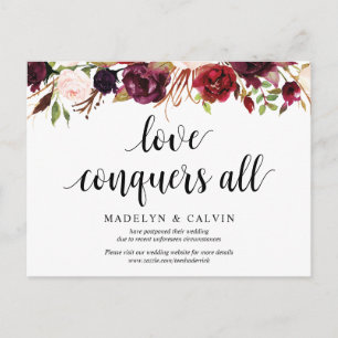 Burgundy Florals, Love verovert all, Postponed Briefkaart
