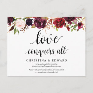 Burgundy Florals, Love verovert all, Postponed Briefkaart