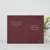 Burgundy Flourish Wedding Programme (Staand voorkant)