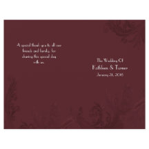 Burgundy Flourish Wedding Programme