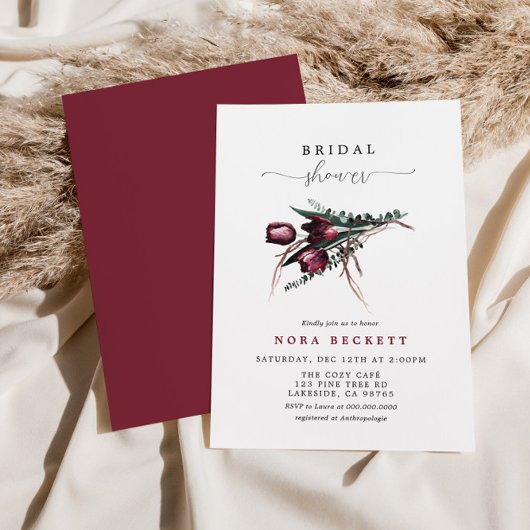 Burgundy Flower Bunch Vrijgezellenfeest Kaart