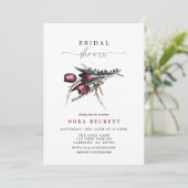 Burgundy Flower Bunch Vrijgezellenfeest Kaart (Staand voorkant)