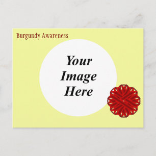 Burgundy Flower Ribbon Sjabloon door Kenneth Yonci Briefkaart