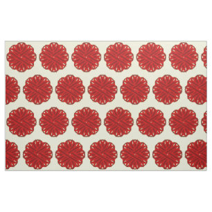 Burgundy Flower Ribbon Stof