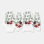 Burgundy Flower Winter Wedding Favor Box Bedankdoosjes (Uitgevouwen)