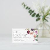 Burgundy Flowers and Figs Baby shower Registry Informatiekaartje (Staand voorkant)