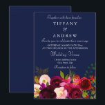 Burgundy Flowers Floral Navy Wedding Invitation Kaart<br><div class="desc">Burgundy Flowers Floral Navy Wedding Invitation Matching collectie in Niche en Nest store. Boho chic burgundy red white waterverf floral Beauful hand schilderde waterverf illustratie</div>