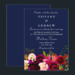 Burgundy Flowers Floral Navy Wedding Invitation Kaart<br><div class="desc">Burgundy Flowers Floral Navy Wedding Invitation Matching collectie in Niche en Nest store. Boho chic burgundy red white waterverf floral Beauful hand schilderde waterverf illustratie</div>