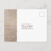 Burgundy Flowers Mason Jar Rustic RSVP Briefkaart (Achterkant)