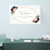 Burgundy Flowers, Navy Flowers, Bridal Welcome Spandoek (Beurs)