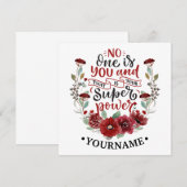 Burgundy Flowers No One Is You & That's Your Power Kaart (Voorkant / Achterkant)