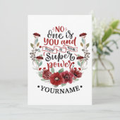 Burgundy Flowers No One Is You & That's Your Power Kaart (Staand voorkant)