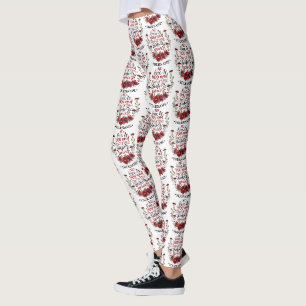 Burgundy Flowers No One Is You & That's Your Power Leggings