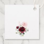 Burgundy Flowers, Pink Flowers, Boho, Birthday Bedankjes Labels (Achterkant)