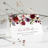 Burgundy Flowers, Pink Flowers, Boho, Birthday Bedankkaart
